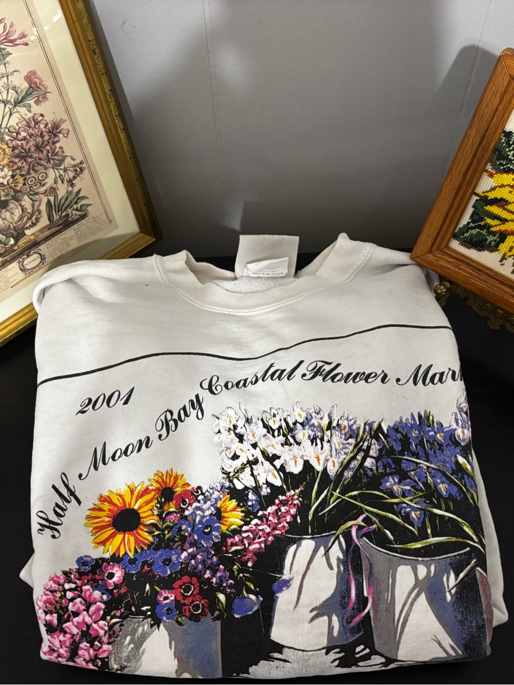 Hanes White Vintage Graphic Cotton Tee with Navy Logo